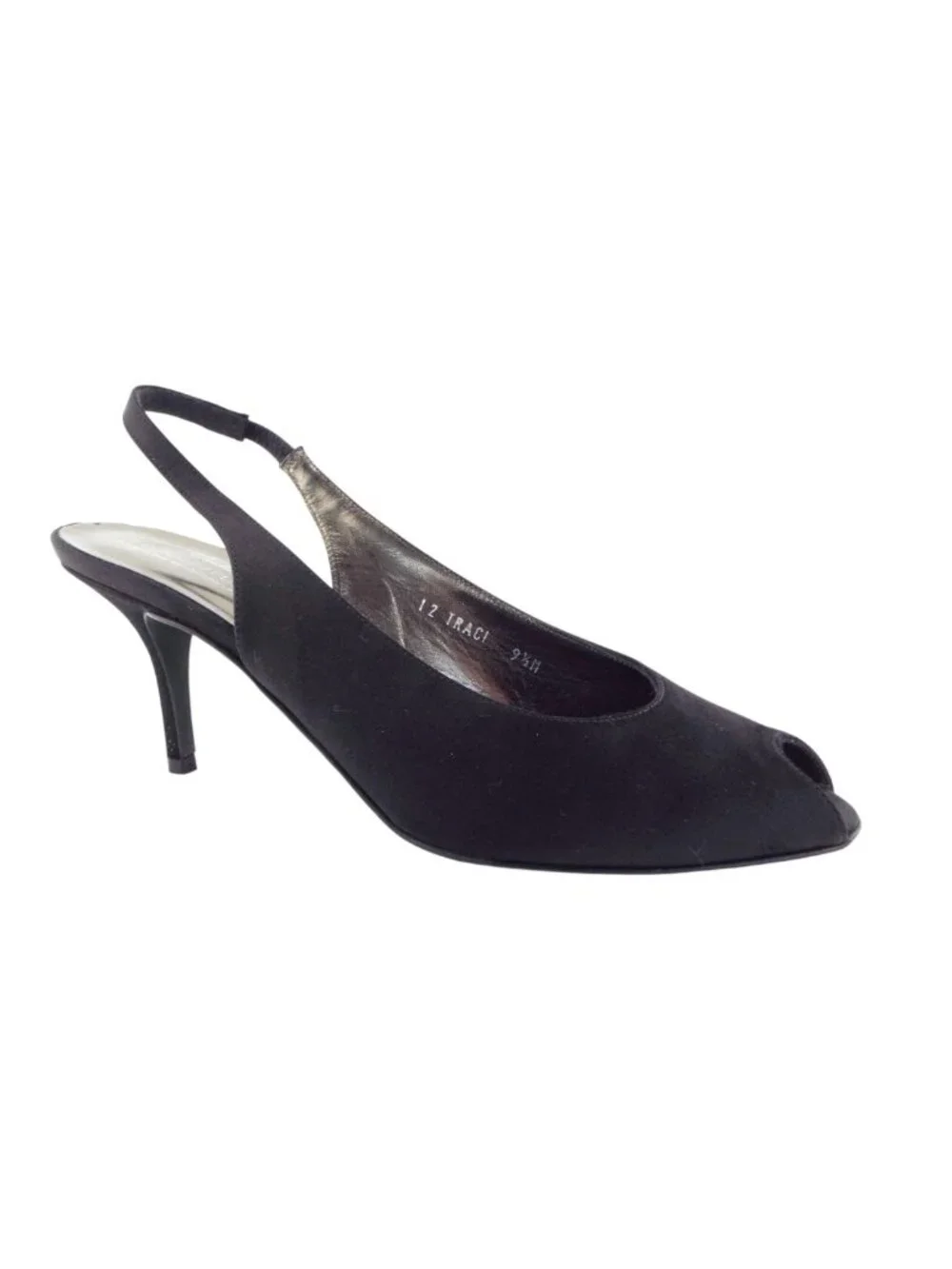 DONALD J PLINER Black Micro Fiber Textile Slingback Heel Pump 9.5